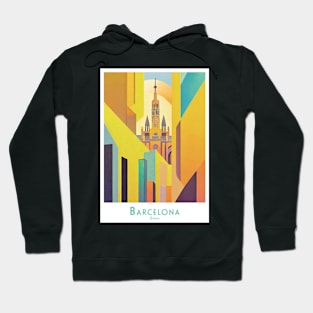 Barcelona Spain Abstract Skyline Hoodie